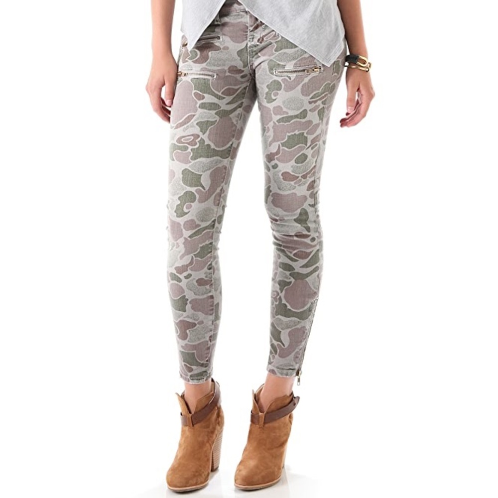 Current Elliott Multi Zip Stiletto Jean Grey Camo